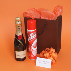 Champagne new home gifts, moving day house warming gift ideas