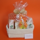 Gift wrapped get well pamper gift baskets, get well soon gift ideas UK, gift wrapped get well baskets boxed ready for delivery, free gift wrapping and gift card personalised with your message