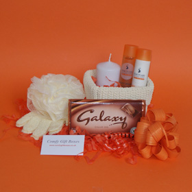 Galaxy chocolate pampering presents for her, thank you pamper presents for her