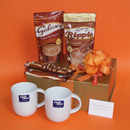 Galaxy hot chocolate gift hampers with Jamie Oliver Comfy Cups UK, chocolate presents delivered UK, chocolate pampering gifts delivered