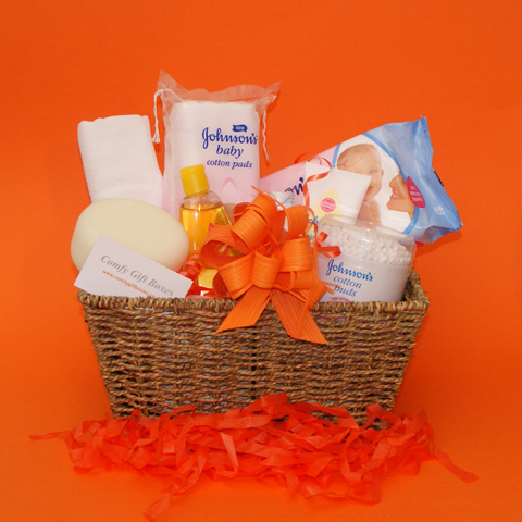 New baby gift baskets UK, new baby gift basket delivered, gift baskets for new babies, new baby congratulations gifts, gift basket ideas for new baby baskets, Johnsons® baby gift selections